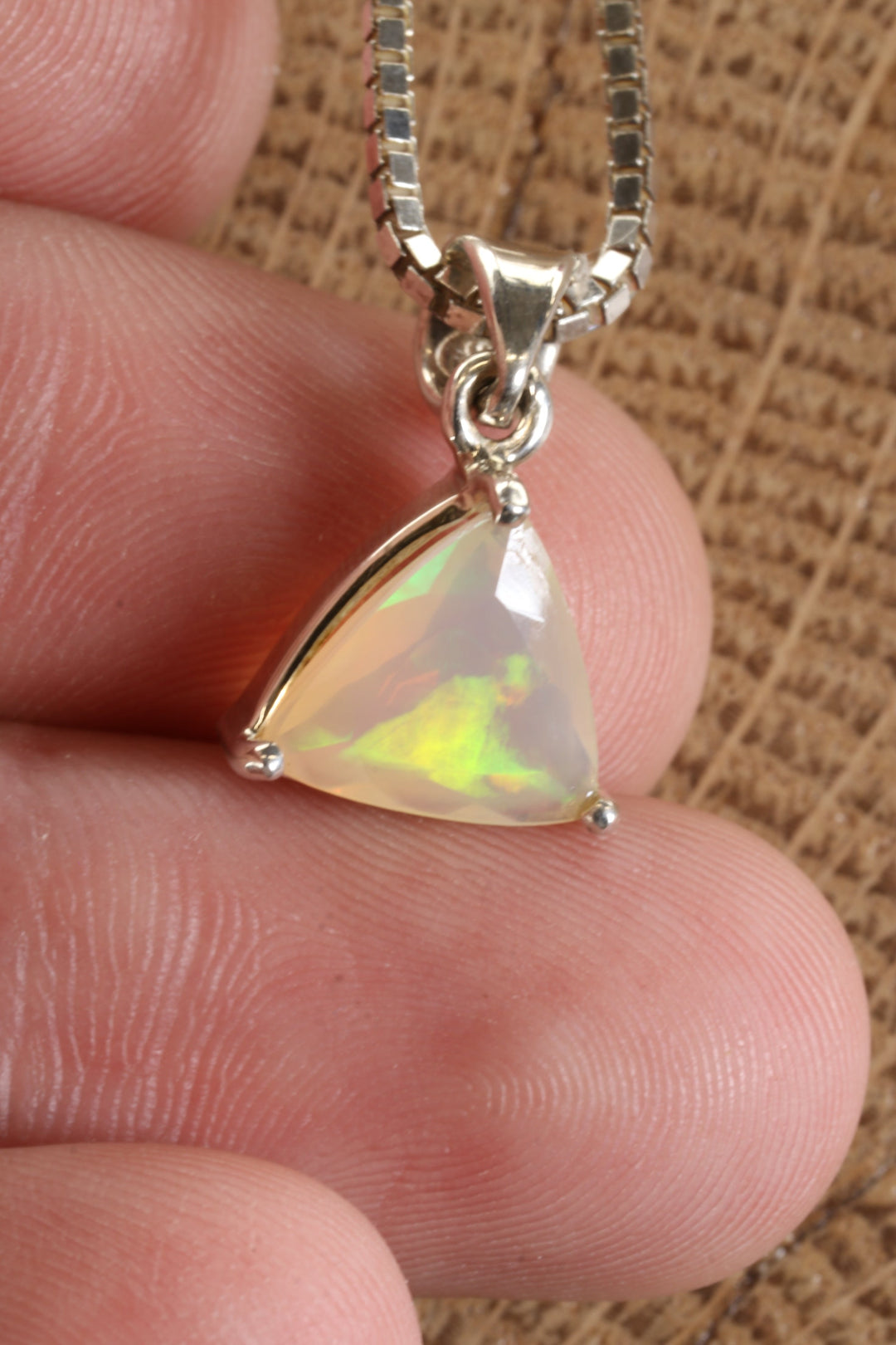 Faceted Welo Opal Pendant