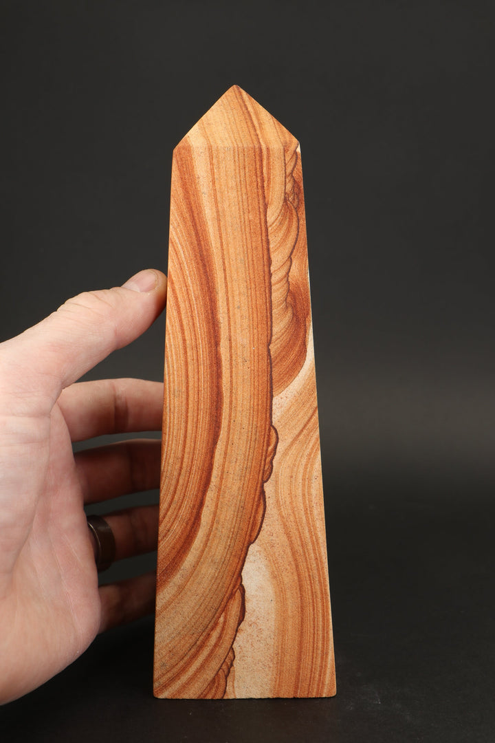 8" Picture Sandstone Obelisk DS2343