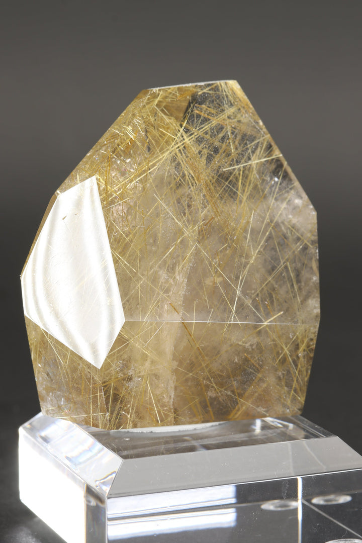 Polished Gold Rutile in Quartz Freeform DS2582