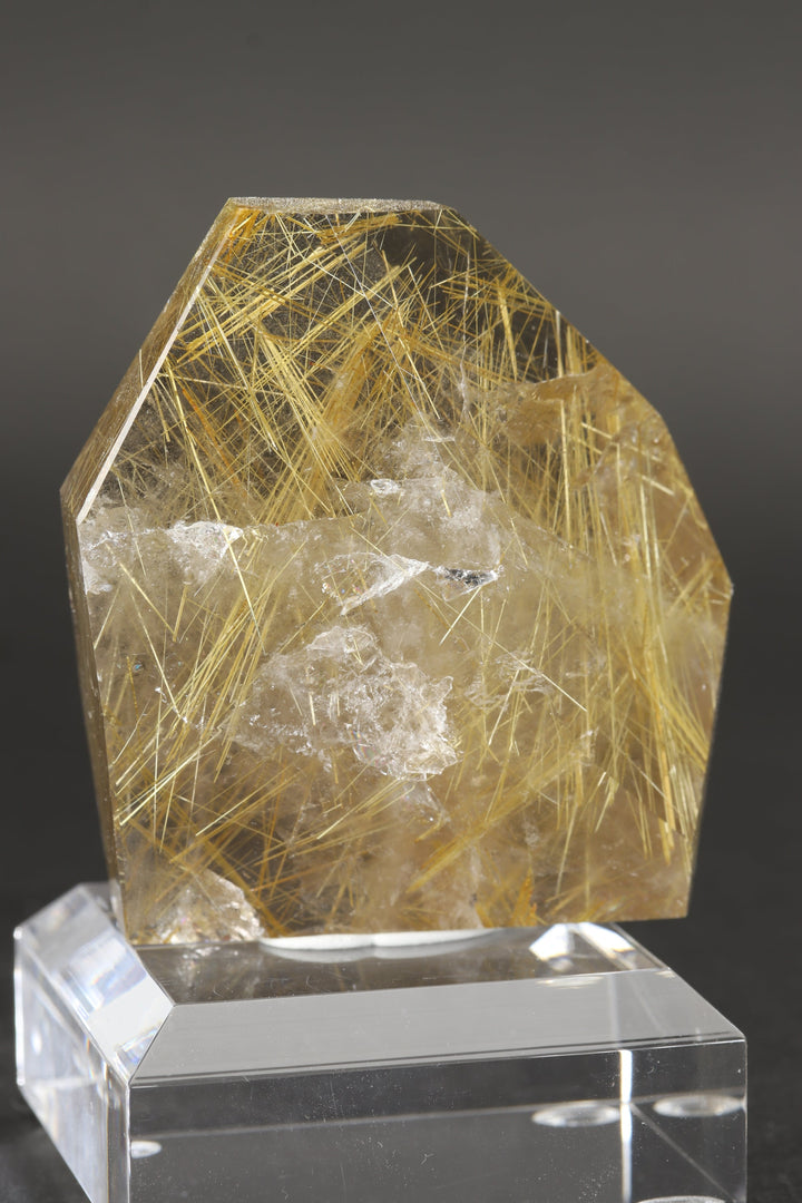 Polished Gold Rutile in Quartz Freeform DS2582