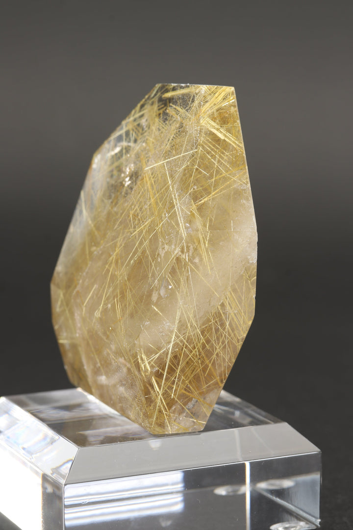 Polished Gold Rutile in Quartz Freeform DS2582