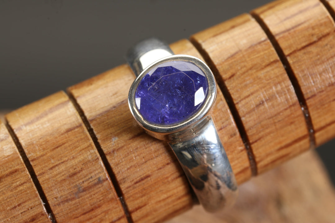 Faceted Iolite Ring Size 6.5