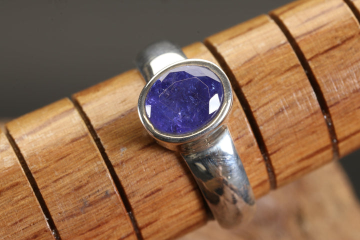 Faceted Iolite Ring Size 6.5