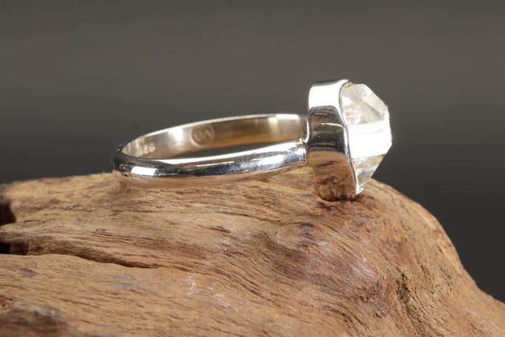 Herkimer Diamond Ring Size 9.5
