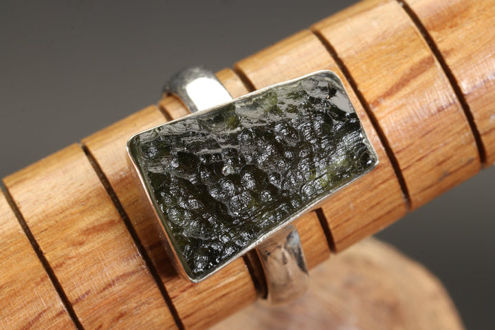Moldavite Ring Size 8.5