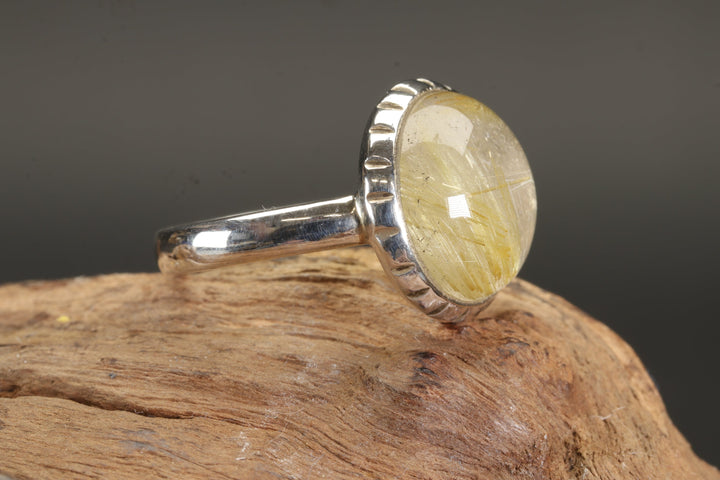 Rutile In Quartz Ring Size 6.5