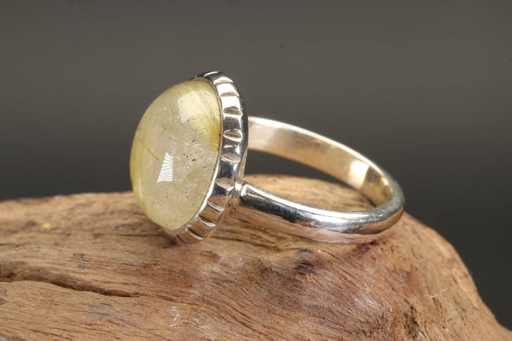 Rutile In Quartz Ring Size 6.5