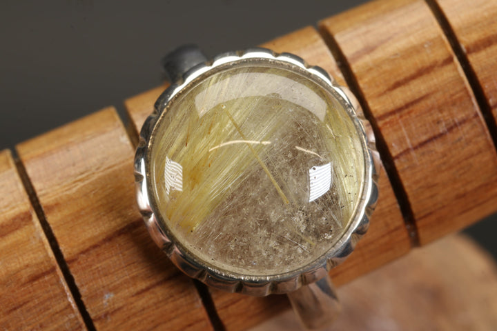 Rutile In Quartz Ring Size 6.5
