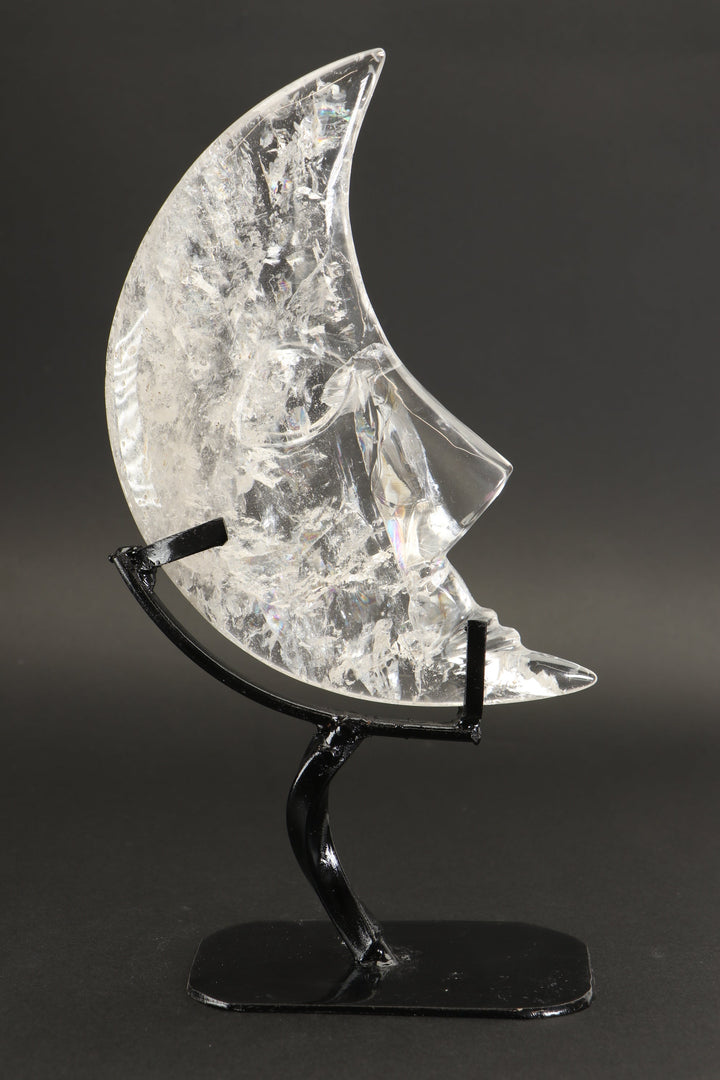 Quartz Crystal Moon on Stand DX1309