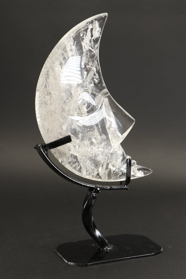 Quartz Crystal Moon on Stand DX1309