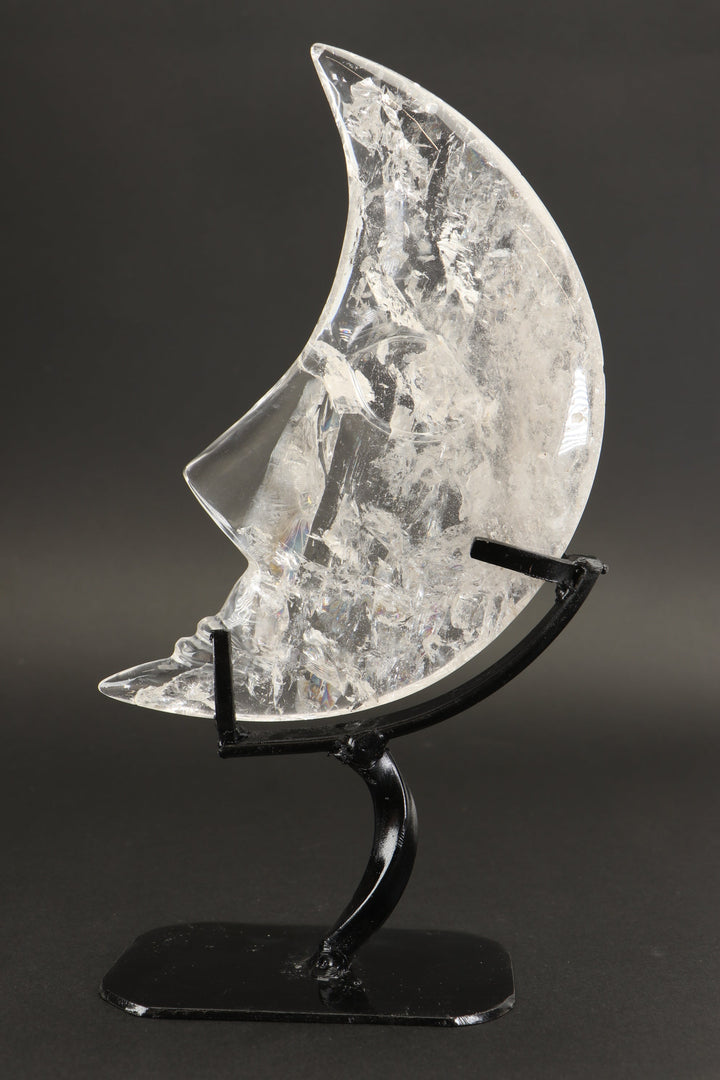 Quartz Crystal Moon on Stand DX1309