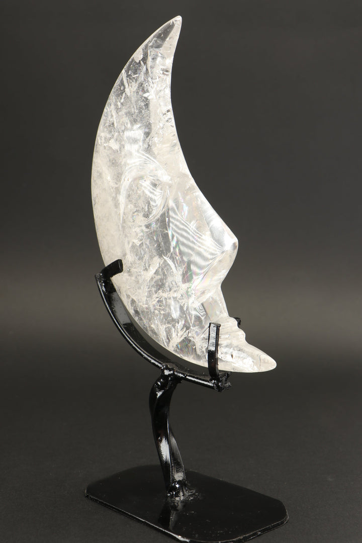 Quartz Crystal Moon on Stand DX1309