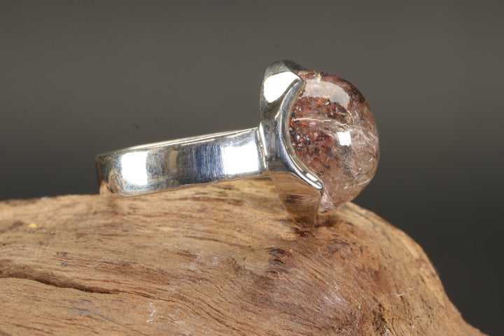 Hematite Included Quartz Ring Size 6.5