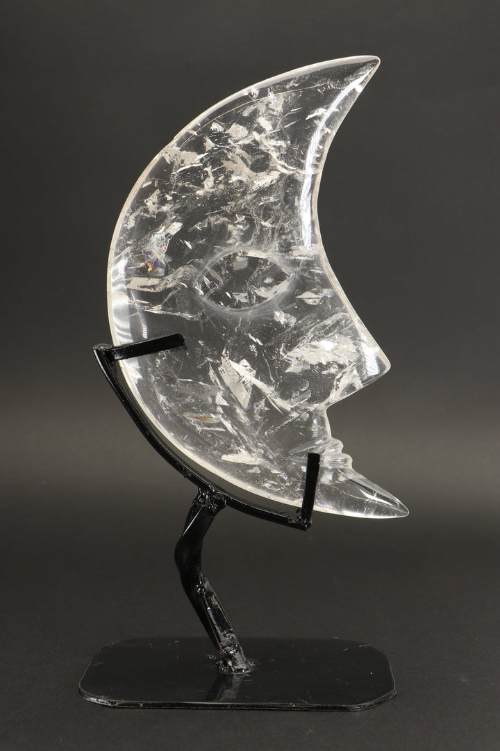 Large Quartz Crystal Moon on Stand DX2643