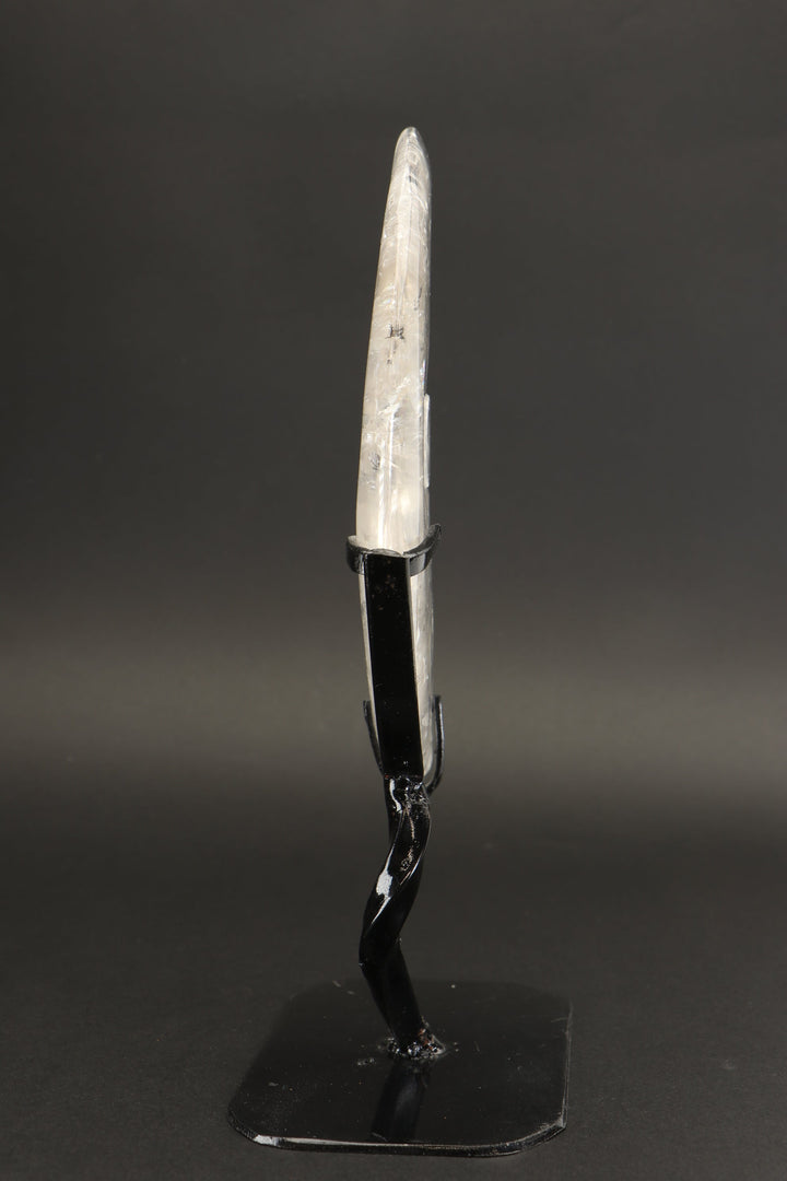 Large Quartz Crystal Moon on Stand DX2643