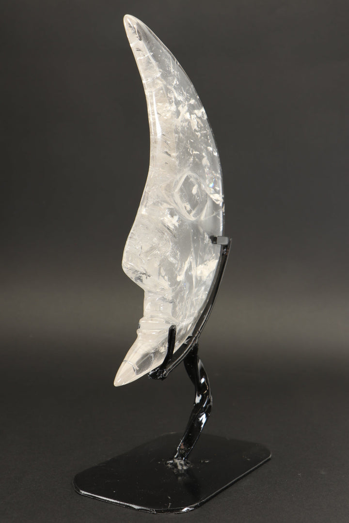Large Quartz Crystal Moon on Stand DX2643