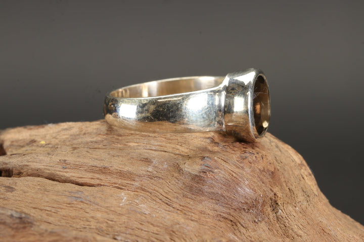Faceted Smoky Quartz Ring Size 6.5