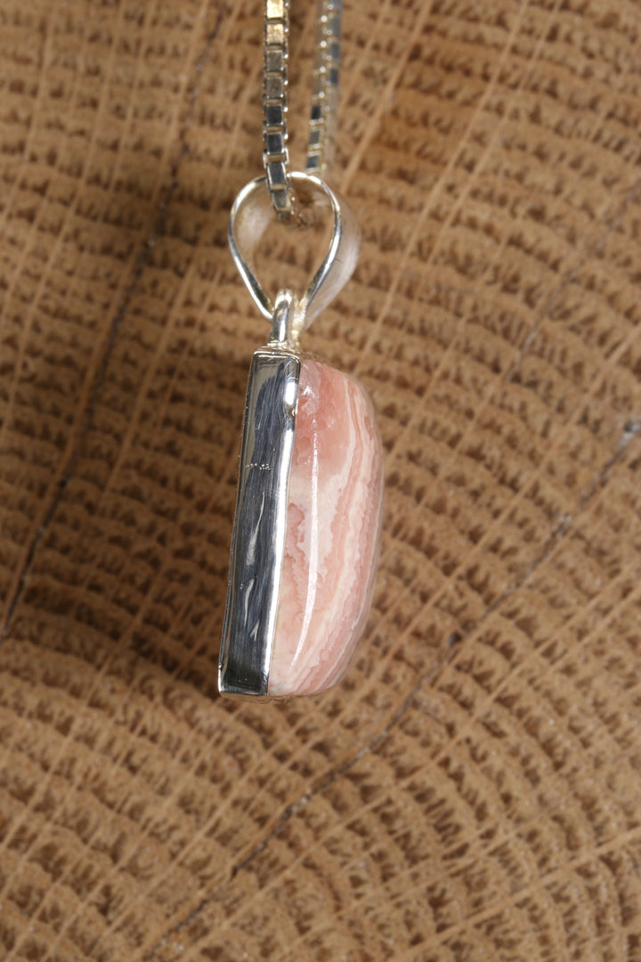 Rhodochrosite Square Pendant