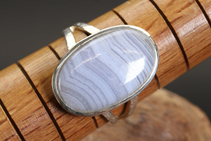 Blue Lace Agate Ring Size 9.5