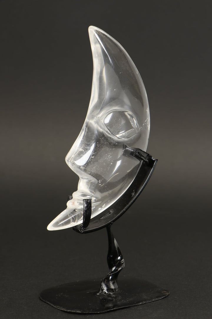 Small Quartz Crystal Moon on Stand DX2811