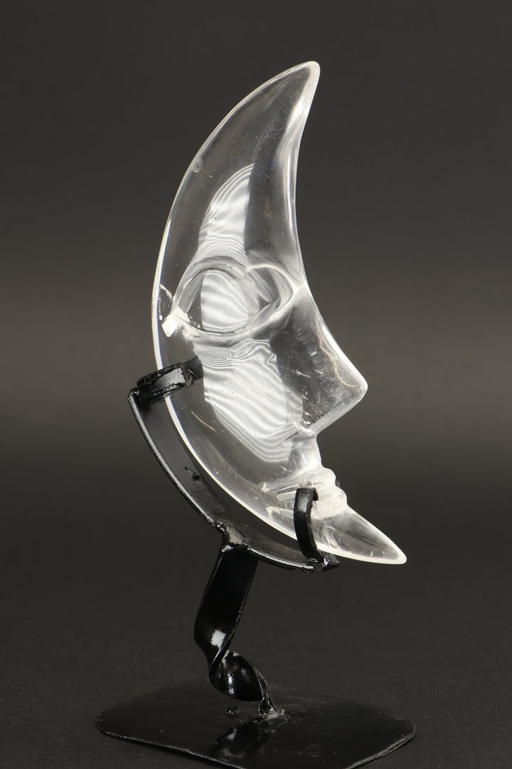 Small Quartz Crystal Moon on Stand DX2811