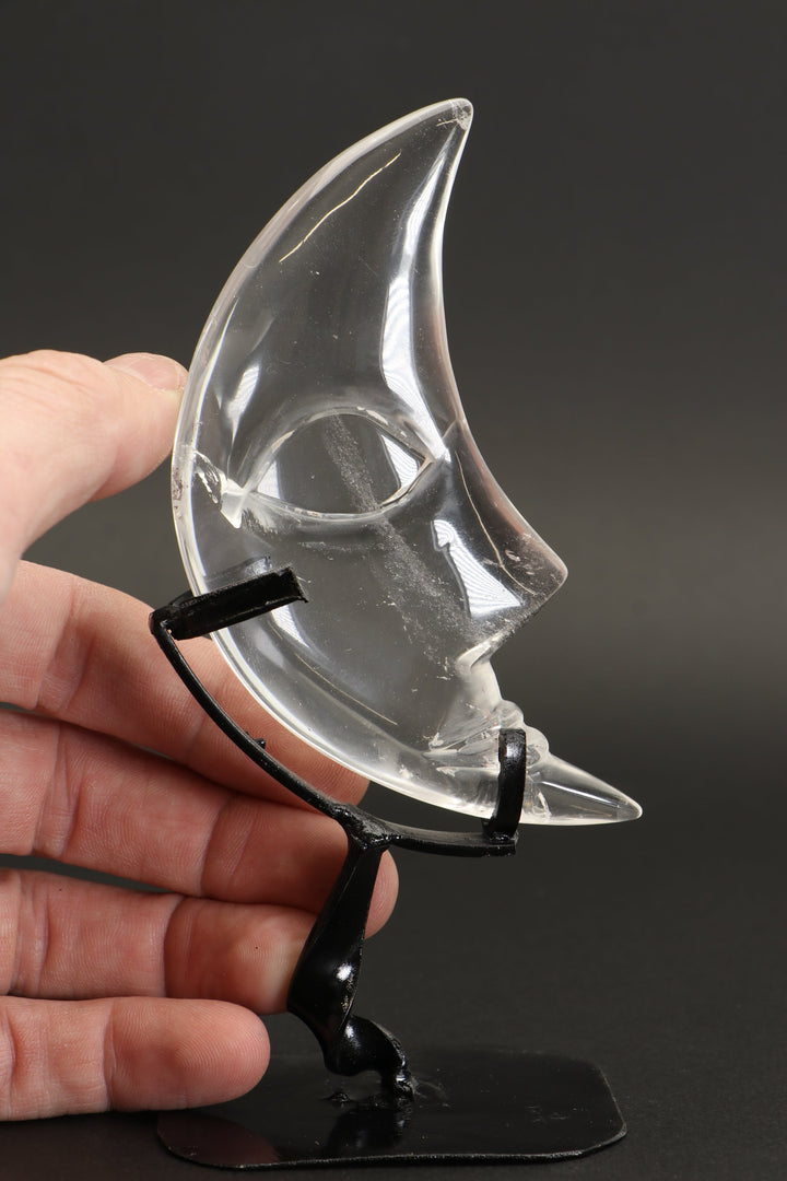 Small Quartz Crystal Moon on Stand DX2811