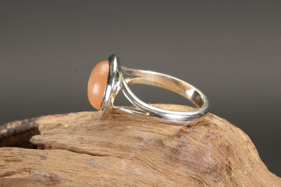 Peach Moonstone Ring Size 7