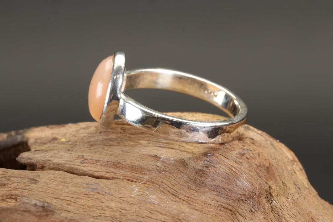 Peach Moonstone Ring Size 8.5