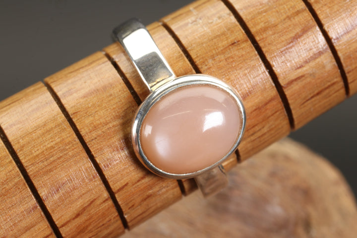 Peach Moonstone Ring Size 8.5