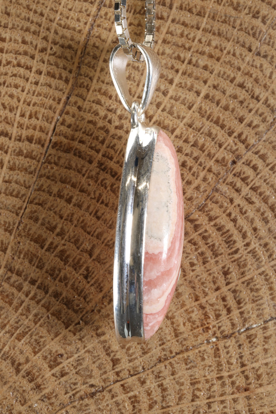 Rhodochrosite Marquise Pendant