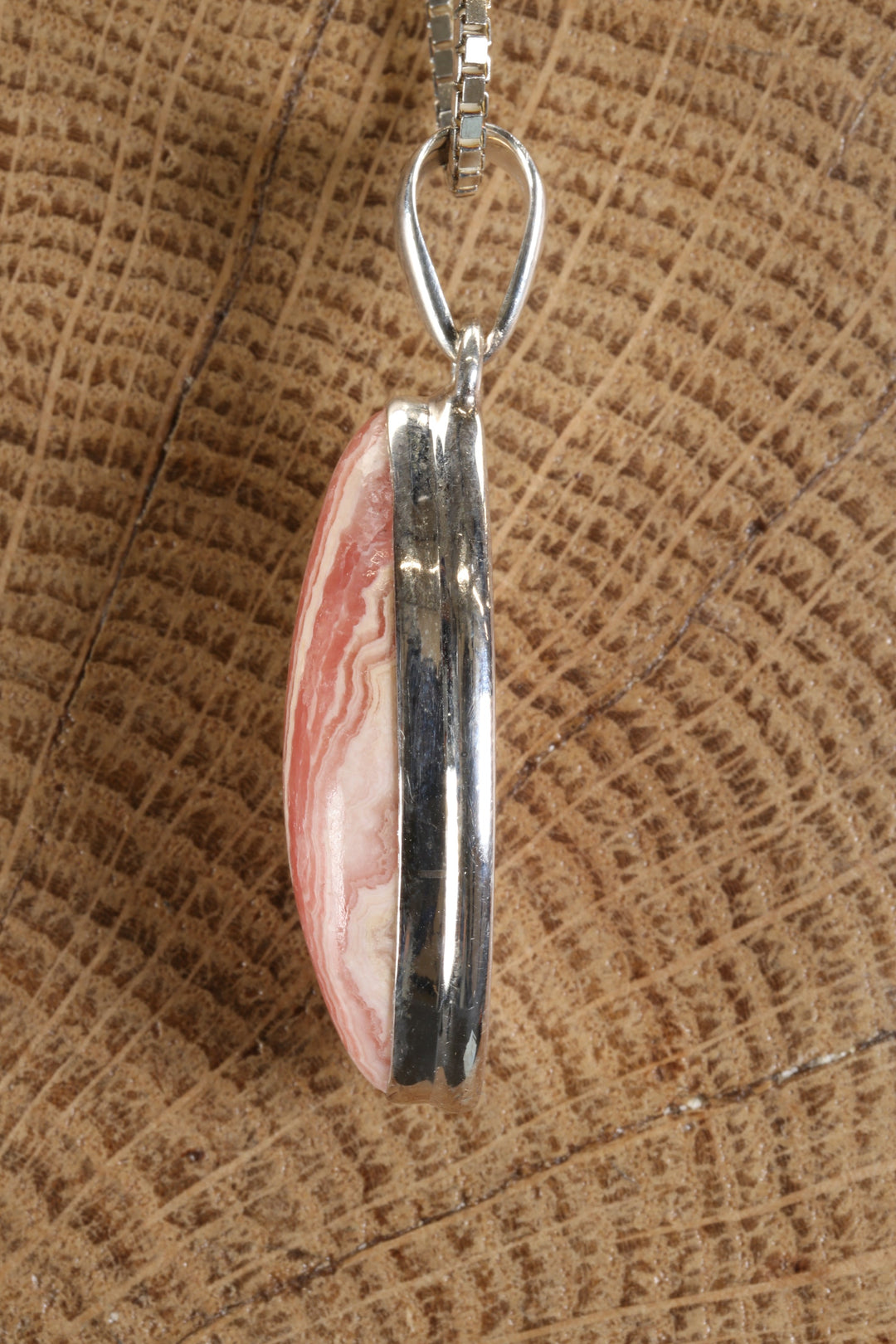 Rhodochrosite Marquise Pendant