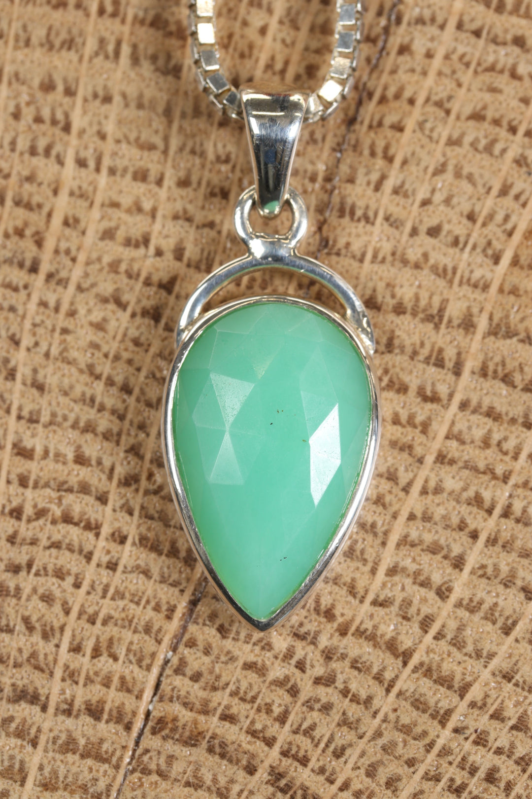 Faceted Chrysoprase Pendant