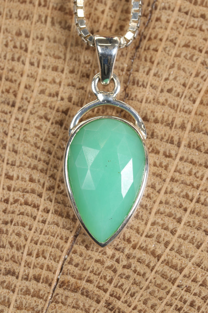 Faceted Chrysoprase Pendant