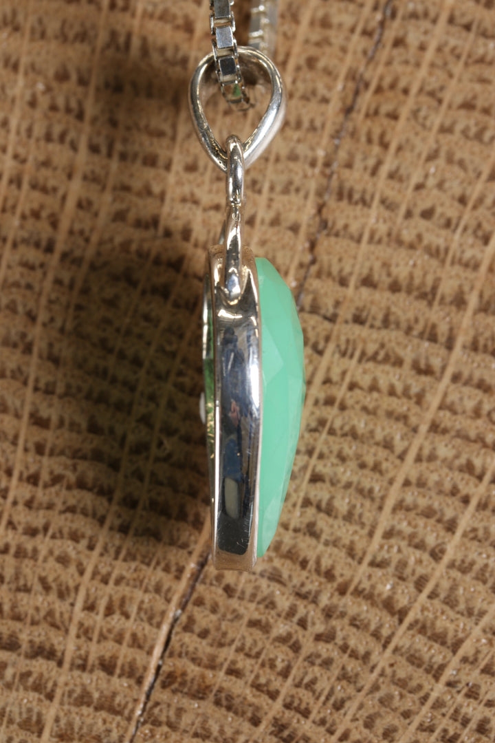 Faceted Chrysoprase Pendant