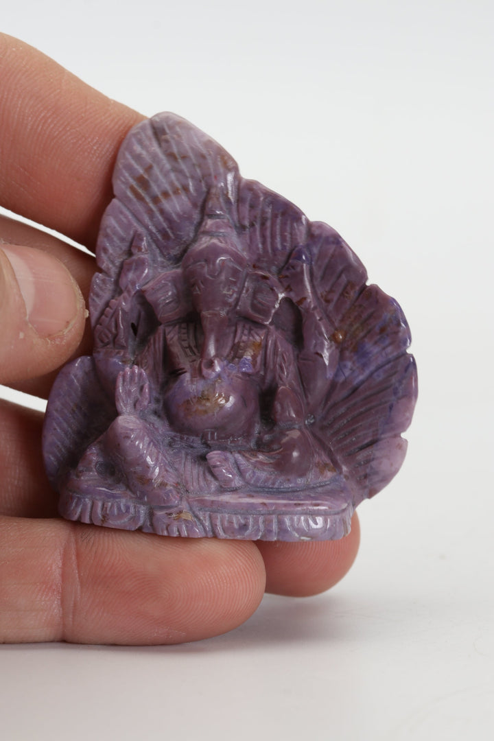 2.25" Turkish Purple Jade Ganesha DX4437