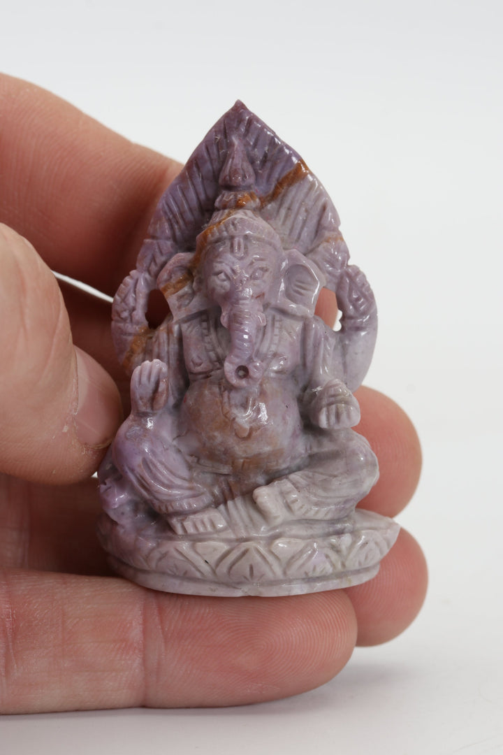 2.25" Turkish Purple Jade Ganesha DX4440