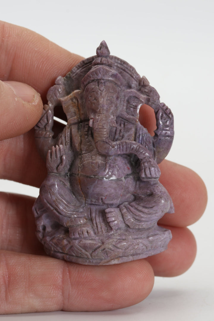 2.25" Turkish Purple Jade Ganesha DX4444