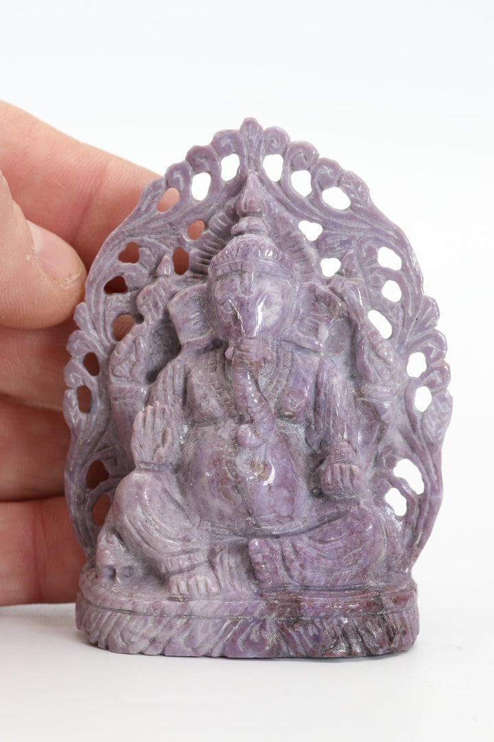 3" Turkish Purple Jade Ganesha DX4448