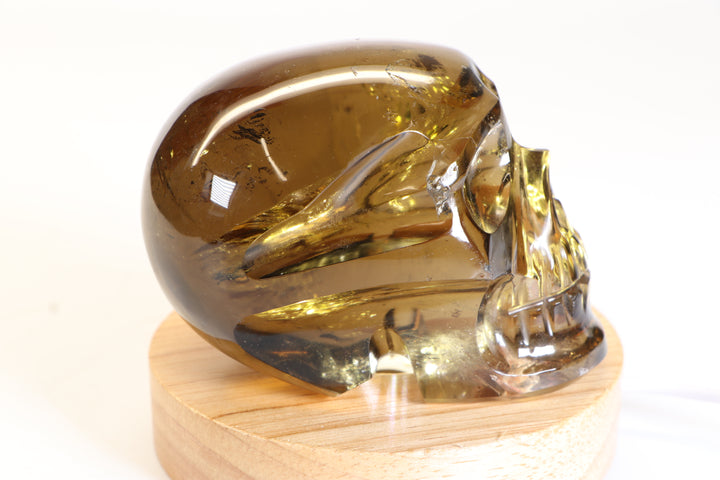 4" Citrine Crystal Skull Carving TD347