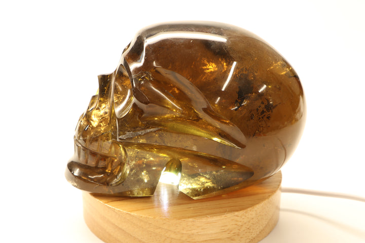 4.5" Citrine Crystal Skull Carving TD346