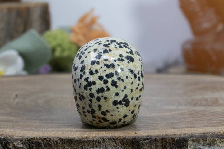 2" Dalmation Stone Skull