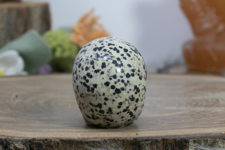 2" Dalmation Stone Skull