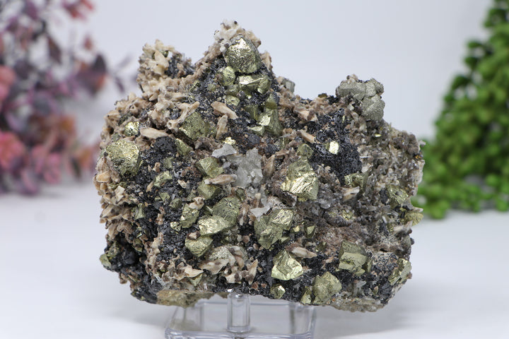 Pyrite and Calcite on Galena from 9th of September Mine DC460