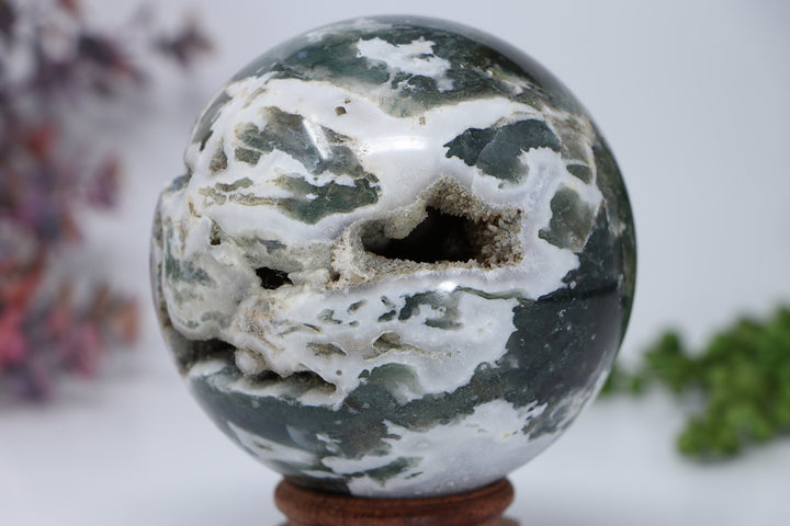 92mm Moss Agate Sphere DD3367