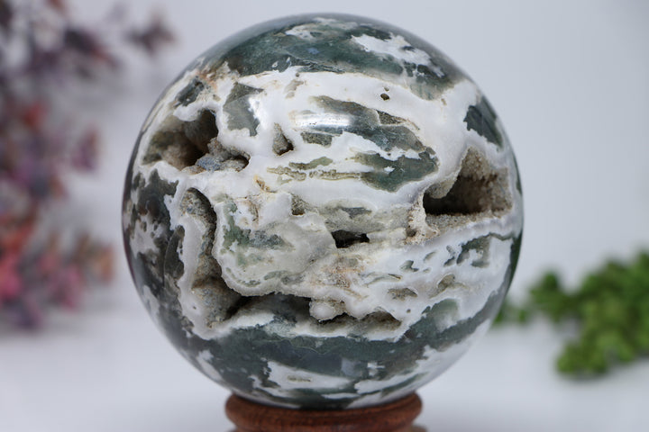 92mm Moss Agate Sphere DD3367