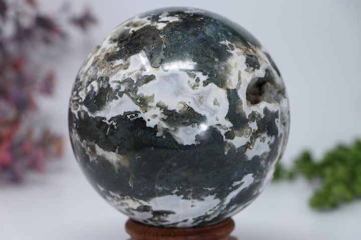 92mm Moss Agate Sphere DD3367