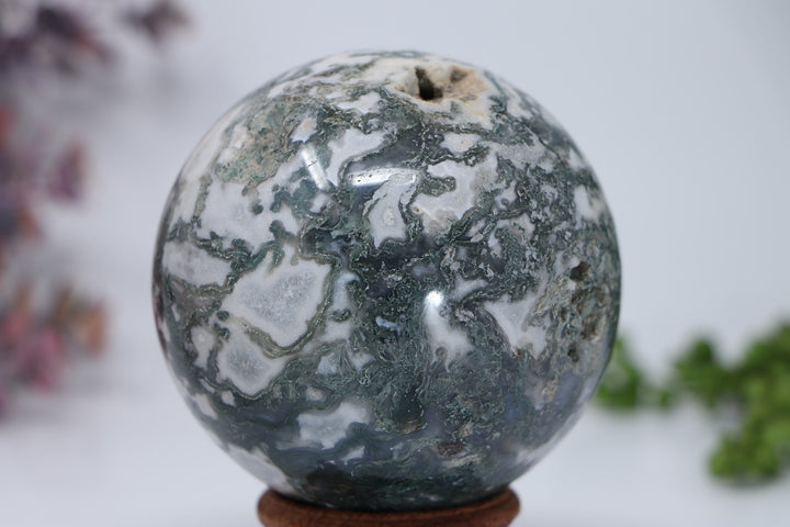 82mm Moss Agate Sphere DD3370