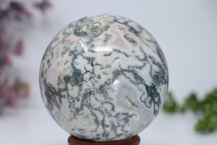 82mm Moss Agate Sphere DD3370