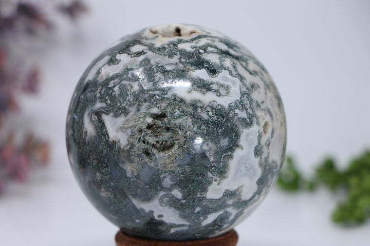 82mm Moss Agate Sphere DD3370