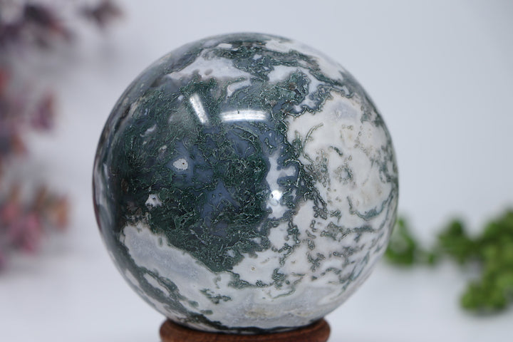 82mm Moss Agate Sphere DD3370